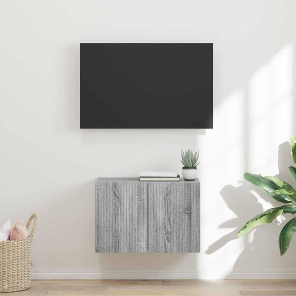 vidaXL Mueble de TV Montado en la Pared Gris Sonoma 59,5 x 31 x 40 cm