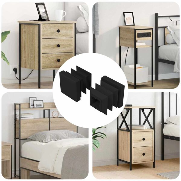 vidaXL Tapas de Finalizaci&oacute;n 2 pcs Negro 15 x 15 x 15 mm PP