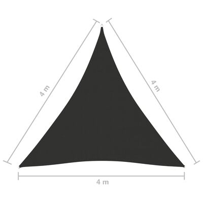 vidaXL Toldo de vela triangular tela Oxford gris antracita 4x4x4 m