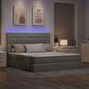 vidaXL Cama con almacenamiento y LED Gris Claro 180 x 200 cm Poli&eacute;ster