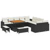 vidaXL Conjunto de sof&aacute;s de jard&iacute;n 13 uds. Negro rat&aacute;n sint&eacute;tico