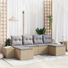 vidaXL Conjunto de sofá de jardín 6 pcs Beige ratán sintético