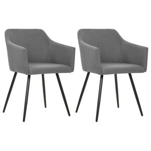 vidaXL Sillas de comedor giratorias 2 unidades tela gris claro