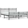 vidaXL Estructura cama sin colch&oacute;n con estribo metal negro 183x213 cm