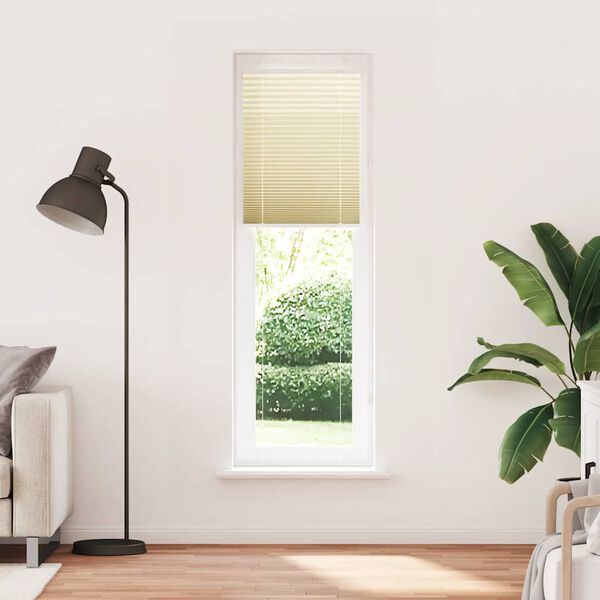 vidaXL Estor Plisado crema 55x200 cm Tela Ancho 54,4 cm Poli&eacute;ster