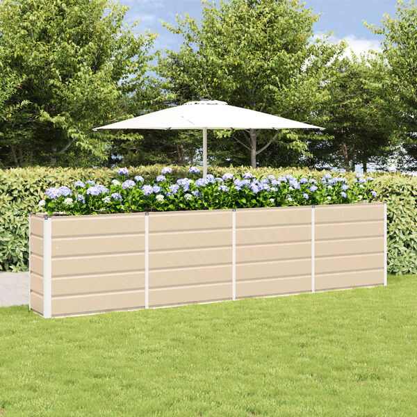 vidaXL Jardinera Marfil 160 x 40 x 75 cm Acero