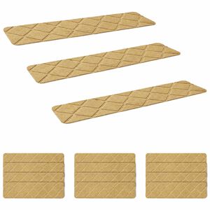 vidaXL Alfombrillas para escaleras 15 uds. 76 x 20 cm Beige Poli&eacute;ster