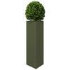 vidaXL Jardineras triangulares 2 uds acero verde oliva 30x26x75 cm