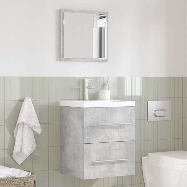 vidaXL Juego de muebles de ba&ntilde;o con caj&oacute;n Gris 41 x 38,5 x 48 cm