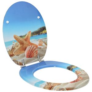 vidaXL Asiento de WC Azul Claro 44 x 38 cm Tablero de MDF