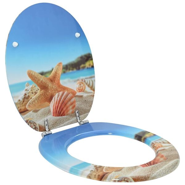 vidaXL Asiento de WC Azul Claro 44 x 38 cm Tablero de MDF