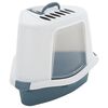 vidaXL Arenero para gatos PP blanco y azul 56x40x40 cm