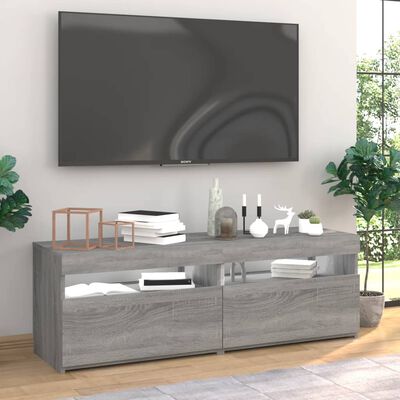 vidaXL Muebles de TV 2 uds con luces LED gris Sonoma 60x35x40 cm