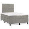 vidaXL Cama box spring con colch&oacute;n terciopelo gris claro 120x190 cm