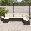 vidaXL Conjunto de sof&aacute; de jard&iacute;n 8 pcs Marr&oacute;n rat&aacute;n sint&eacute;tico