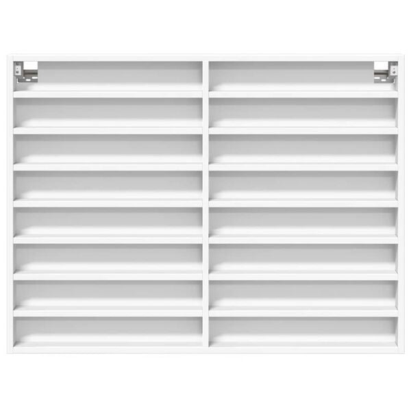 vidaXL Vitrina de madera ingenier&iacute;a blanca 100x8,5x75 cm