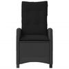vidaXL Sillones reclinable jard&iacute;n cojines 2 uds rat&aacute;n sint&eacute;tico negro