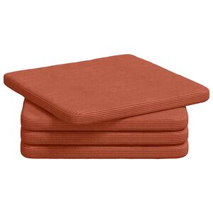 vidaXL Cojines para asiento 4 uds. Tela de Pana Rojo Naranja
