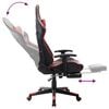 vidaXL Silla de gaming con reposapiés cuero sintético negro y rojo