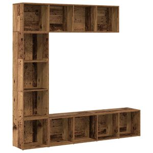 vidaXL Estanter&iacute;a para libros 3 uds madera vieja madera de ingenier&iacute;a