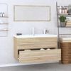vidaXL Conjunto de muebles de baño 3 piezas color roble Sonoma