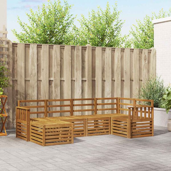 vidaXL Juegos de sof&aacute;s 6 pcs Natural Madera de Acacia S&oacute;lida