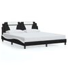vidaXL Estructura de cama Viana sin colch&oacute;n cuero sint&eacute;tico negro y blanco