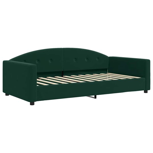 vidaXL Sof&aacute; cama nido con cajones terciopelo verde oscuro 100x200 cm