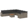 vidaXL Set de sof&aacute;s de jard&iacute;n 11 pzas y cojines rat&aacute;n sint&eacute;tico gris