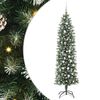 vidaXL &Aacute;rbol Navide&ntilde;o Artificial Delgado Verde y blanco 210 cm