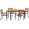 vidaXL Conjunto de Comedor de Jard&iacute;n 5 pcs Negro y Marr&oacute;n