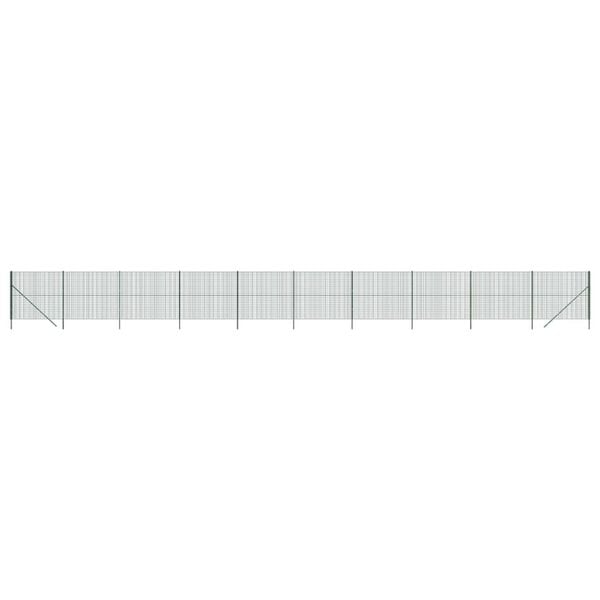 vidaXL Cerca de alambre de acero galvanizado verde 1,4x25 m