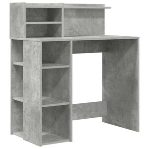 vidaXL Escritorio Gris Concreto Madera de ingenier&iacute;a