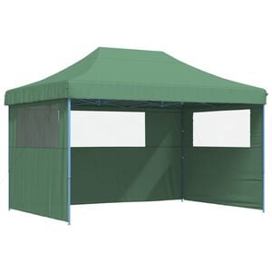 vidaXL Tienda de fiesta plegable Pop-Up con 3 paredes laterales verde