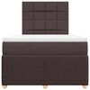 vidaXL Cama box spring con colch&oacute;n tela marr&oacute;n oscuro 120x190 cm