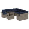 vidaXL Conjunto de sof&aacute; de jard&iacute;n 9 uds. Gris rat&aacute;n sint&eacute;tico