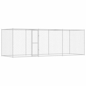 vidaXL Jaula para perro Plateado 600 x 200 x 200 cm Acero Galvanizado