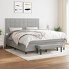 vidaXL Cama box spring con colch&oacute;n tela gris claro 180x200 cm