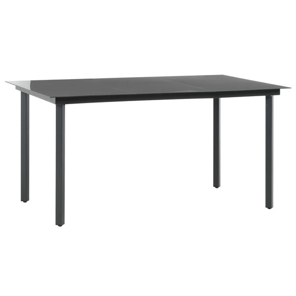 vidaXL Set de comedor de jard&iacute;n de 5 piezas PVC rat&aacute;n negro