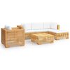 vidaXL Juego muebles de jard&iacute;n 6 piezas y cojines madera maciza teca