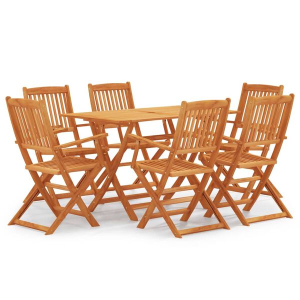 vidaXL Set de comedor de jard&iacute;n plegable 7 pzas madera eucalipto