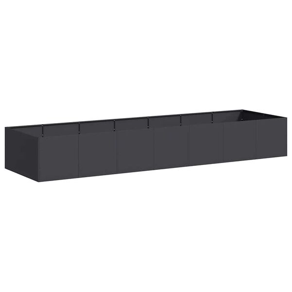 vidaXL Jardinera de acero laminado en fr&iacute;o negro 280x80x40 cm