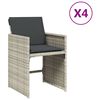 vidaXL Sillones de jard&iacute;n con cojines 4 uds rat&aacute;n sint&eacute;tico gris claro