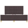vidaXL Estructura de cama con cabecera Marr&oacute;n oscuro 180 x 200 cm tela