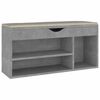 vidaXL Zapatero coj&iacute;n contrachapada gris hormig&oacute;n 104x30x49 cm