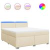 vidaXL Cama box spring con colch&oacute;n tela color crema 180x200 cm
