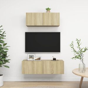 vidaXL Juego de muebles de sal&oacute;n 2 piezas roble Sonoma