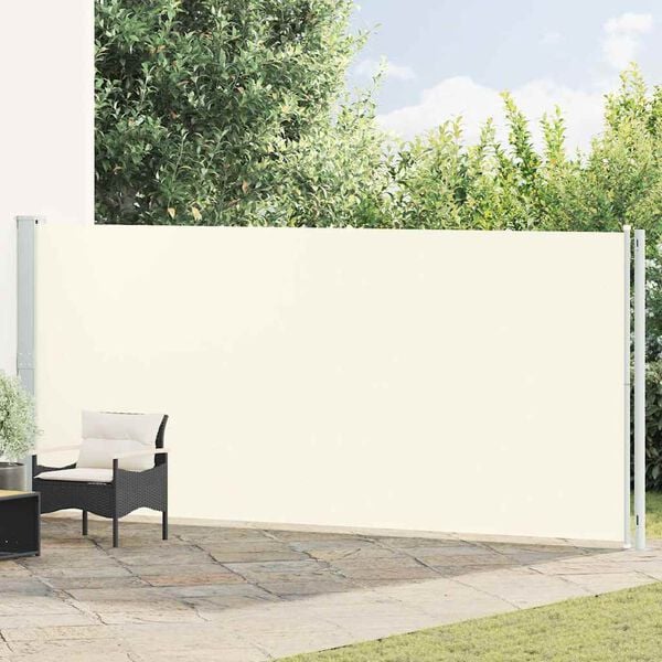 vidaXL Toldo lateral retr&aacute;ctil de jard&iacute;n crema 180x600 cm