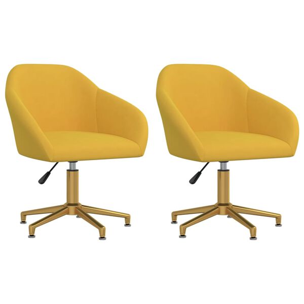 vidaXL Sillas de comedor giratorias 2 uds terciopelo amarillo