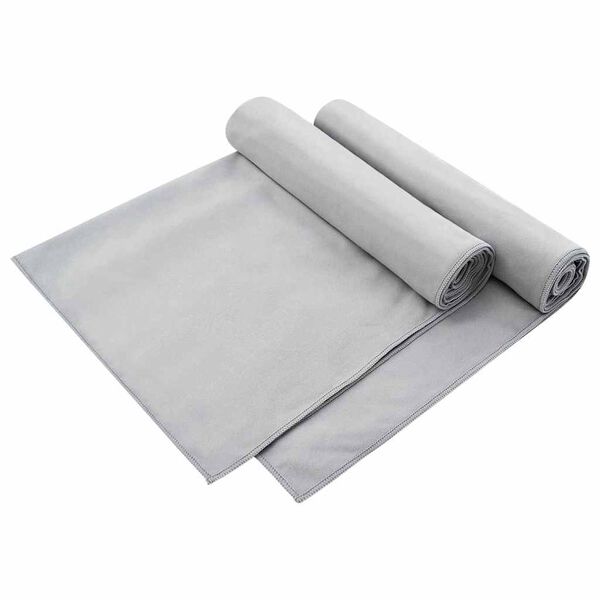 vidaXL Toallas para Sillas de Exterior 2 pcs Gris 130 x 60 cm